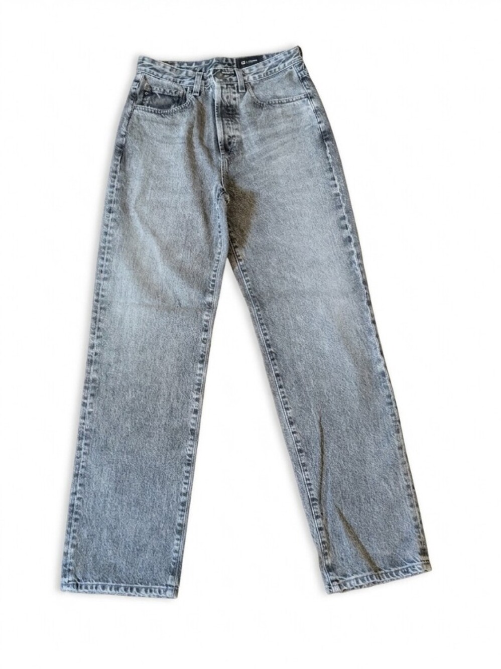 AG Adriano Goldschmied Clove 26 Relaxed Vintage Straight Jeans Grey Acid NWOT